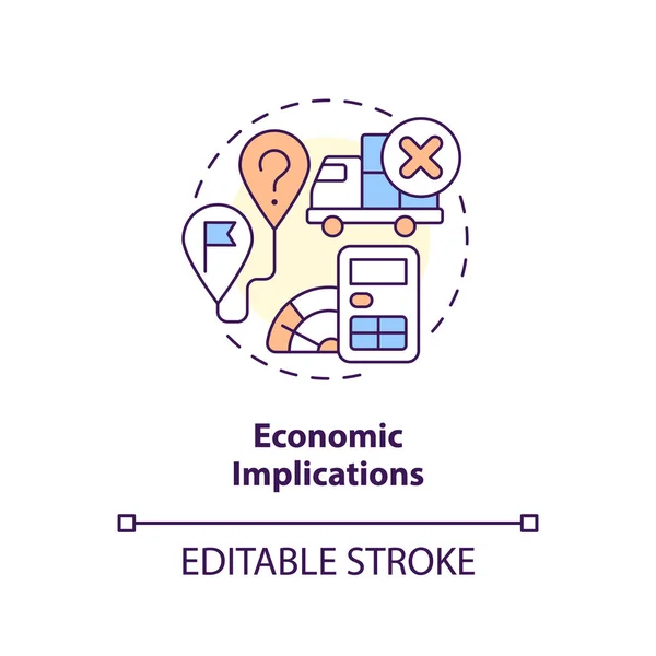 stock vector Economic implications concept icon. Business effects. Vulnerability in supply chain abstract idea thin line illustration. Isolated outline drawing. Editable stroke. Arial, Myriad Pro-Bold fonts used