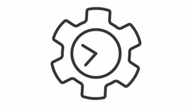 Canlandırılmış zaman doğrusal simgesini yönet. Planlama ve organizasyon. Yükleyici. Saat ve teçhizat. Şeffaf arkaplanda alfa kanalı olan kusursuz HD video. Taslak hareketli grafik canlandırması