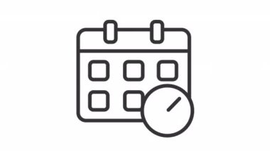 Canlandırılmış reddedilmiş olay doğrusal simgesi. Takvimdeki randevuyu reddet. Toplantıyı iptal et. Şeffaf arkaplanda alfa kanalı olan kusursuz HD video. Taslak hareketli grafik canlandırması