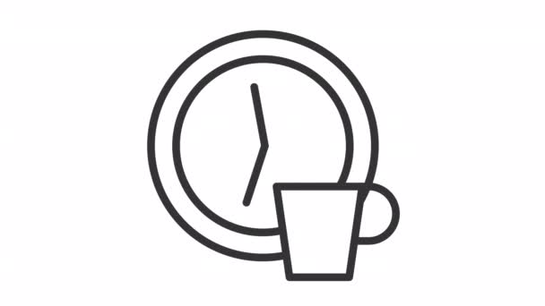 Animowana Ikona Zerwania Liniowego Czas Kawę Czas Przerwę Zaplanowany Czas — Wideo stockowe