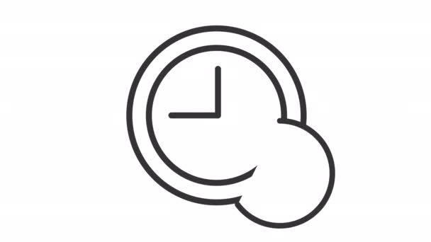 Animowana Ikona Zakończenia Liniowego Zegar Znak Kontrolny Udane Zarządzanie Czasem — Wideo stockowe