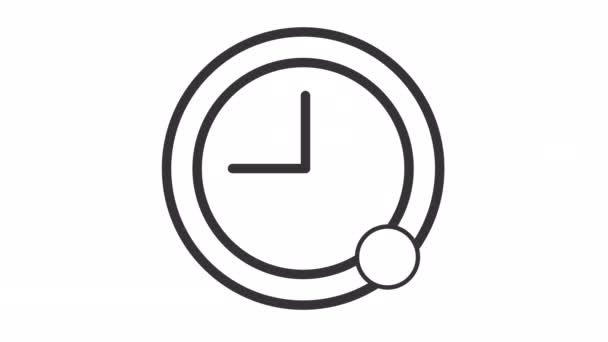 Анимационная Линейная Иконка Ошибки Таймера Часы Перекрестным Знаком Неудача Управления — стоковое видео