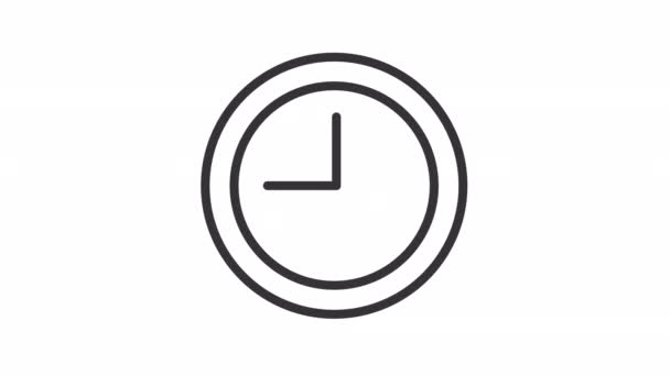 Animowany Zegar Twarz Liniowe Ikony Narzędzie Pomiaru Czasu Preloadery Stron — Wideo stockowe