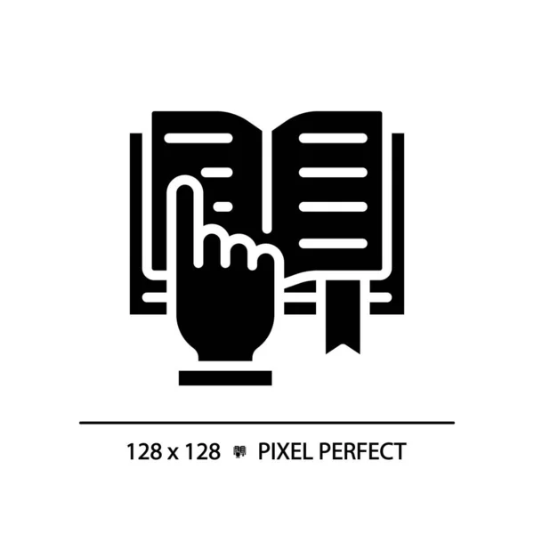 Stem Olvasás Pixel Tökéletes Fekete Glória Ikon Tanterv Beleértve Tudományt — Stock Vector