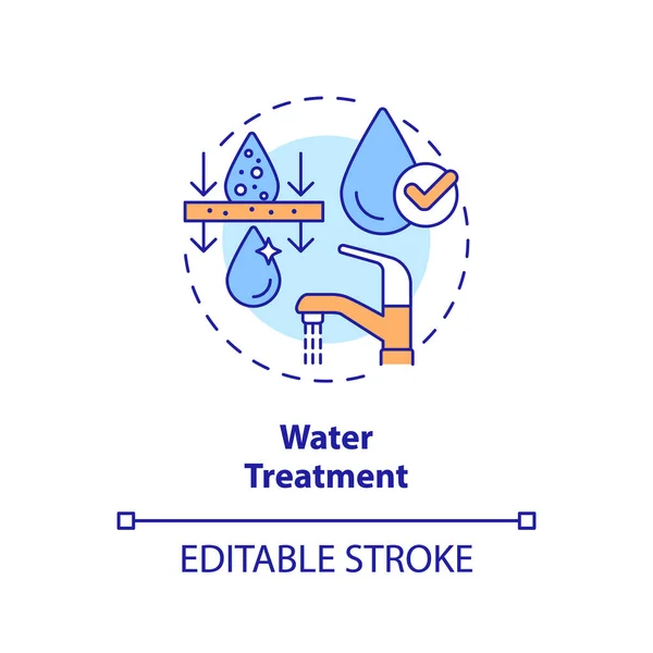 Icono Del Concepto Tratamiento Agua Mejora Calidad Gestión Fuentes Líquidas — Archivo Imágenes Vectoriales