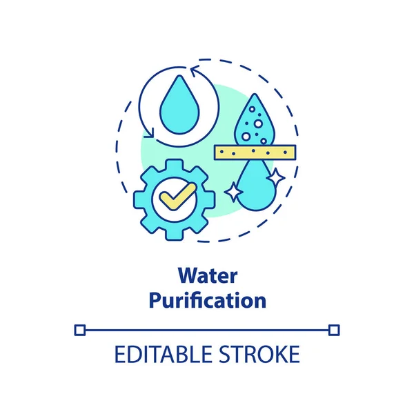 Ícone Conceito Purificação Água Processamento Fontes Hídricas Tratamento Aqua Ideia —  Vetores de Stock