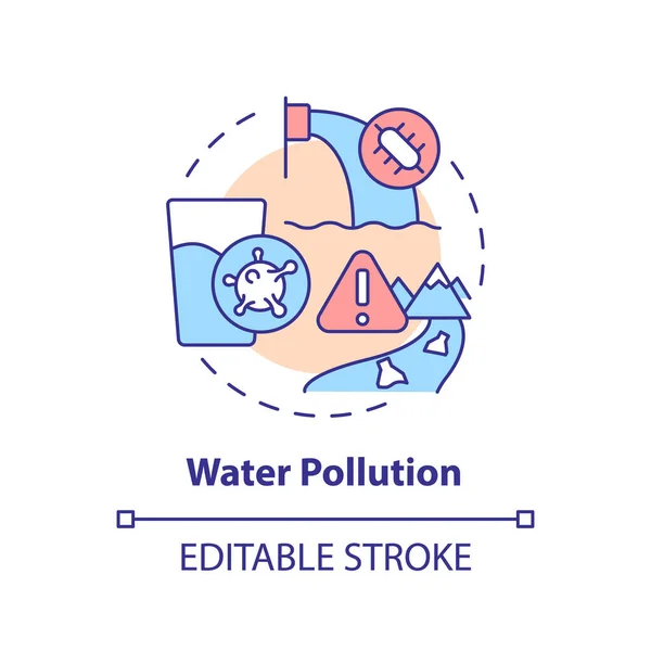 Icône Concept Pollution Eau Contamination Des Plans Eau Source Hydroélectrique — Image vectorielle