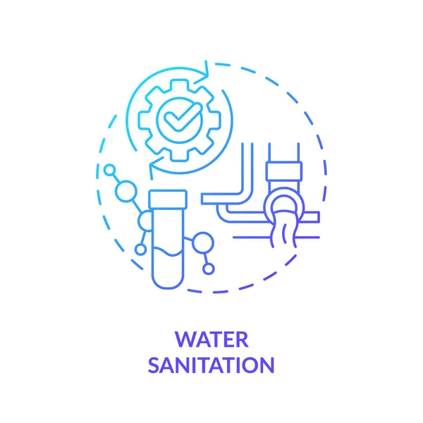 Ikon Konsep Gradien Biru Sanitasi Air Pengolahan Air Limbah Sumber - Stok Vektor