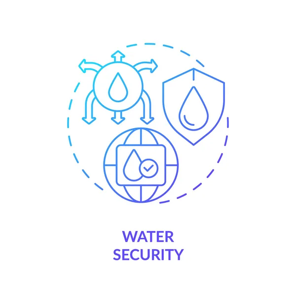 Ikon Konsep Gradien Biru Keamanan Air Perlindungan Air Tawar Sumber - Stok Vektor
