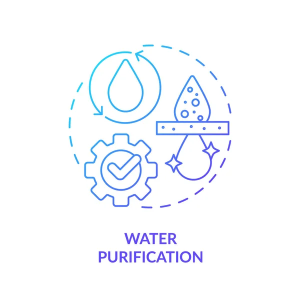 Ikon Konsep Gradien Biru Pemurnian Air Pengolahan Sumber Sumber Tenaga - Stok Vektor