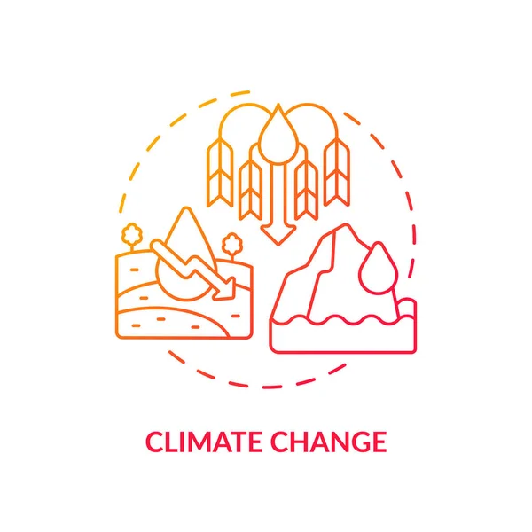 Клімат Змінює Піктограму Червоного Градієнта Причини Екологічних Катастроф Джерело Води — стоковий вектор