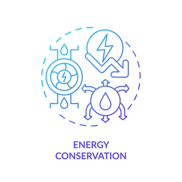 Koncepční Ikona Energeticky Úsporného Modrého Přechodu Efektivnost Spotřeby Aqua Ochrana — Stockový vektor