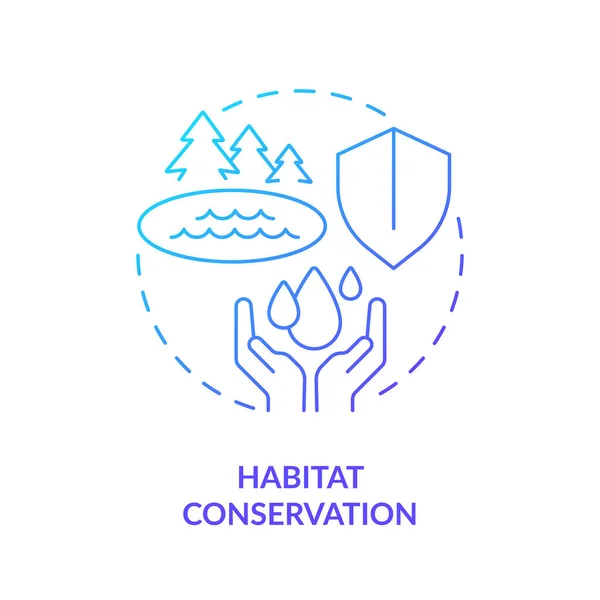 Ikon Konsep Gradien Biru Konservasi Habitat Menjaga Satwa Liar Air - Stok Vektor