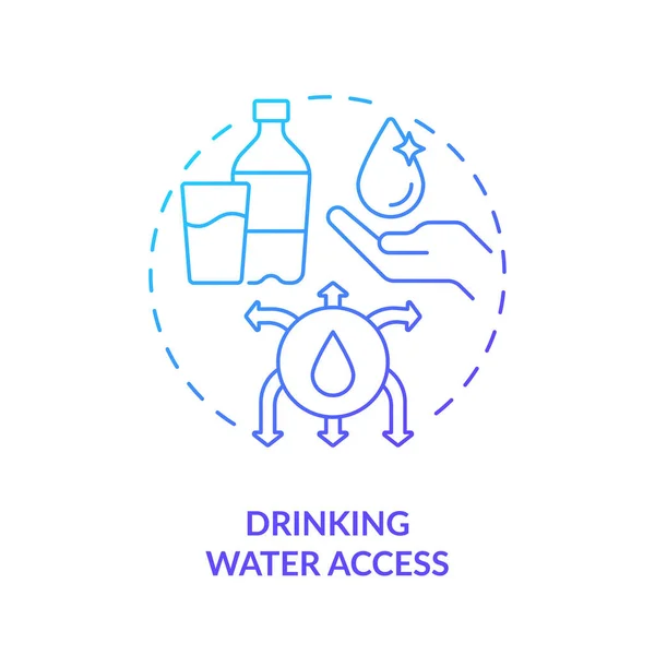 Meminum Air Mengakses Ikon Konsep Gradien Biru Kesehatan Masyarakat Aqua - Stok Vektor