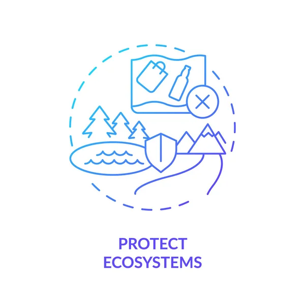 Védje Ökoszisztémák Kék Gradiens Koncepció Ikon Visszaállítani Természetes Területeket Tiszta — Stock Vector
