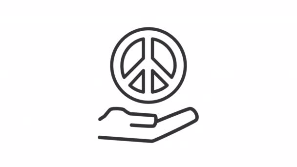 Animiertes Symbol Für Die Weiße Linie Der Cnd Pazifismus Emblem — Stockvideo