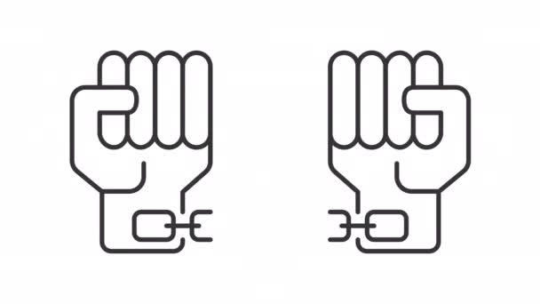 프리덤 화이트 아이콘 애니메이션 쇠사슬을 끊는다 제도를 수호하고 독립하 십시오 — 비디오