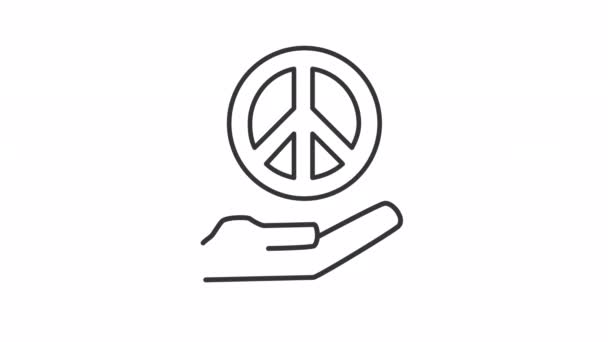 Liberty White Line Icon Animationen Bewegte Hände Und Gegenstände Der — Stockvideo