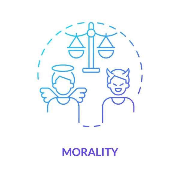 道德蓝色梯度概念图标 适当和不适当的区别 法律与正义观念 抽象观念 细线说明 孤立的草图 Myp Org Pro Bold字体使用 — 图库矢量图片