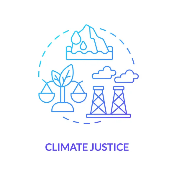 Éghajlat Igazságosság Kék Gradiens Koncepció Ikon Globális Felmelegedés Megelőzése Társadalmi — Stock Vector