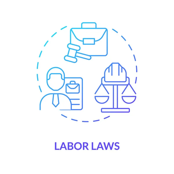 Arbeitsrecht Blue Gradient Konzept Symbol Schutz Der Arbeitnehmerrechte Arbeitsvertrag Recht — Stockvektor