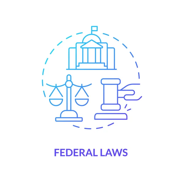 stock vector Federal laws blue gradient concept icon. Governmental regulations, rules. Law and legal issue abstract idea thin line illustration. Isolated outline drawing. Myriad Pro-Bold font used