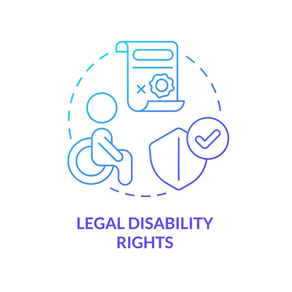 Rechte Für Behinderte Blaues Gradienten Konzept Symbol Diskriminierungsverbot Recht Und — Stockvektor
