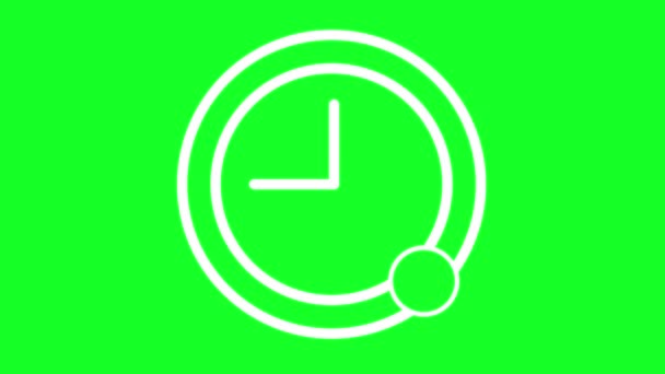 Canlandırılmış Zamanlayıcı Hatası Beyaz Çizgi Simgesi Çapraz Işaretli Saat Krom — Stok video