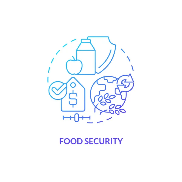 Segurança Alimentar Ícone Conceito Gradiente Azul Gestão Produtos Nutricionais Política — Vetor de Stock