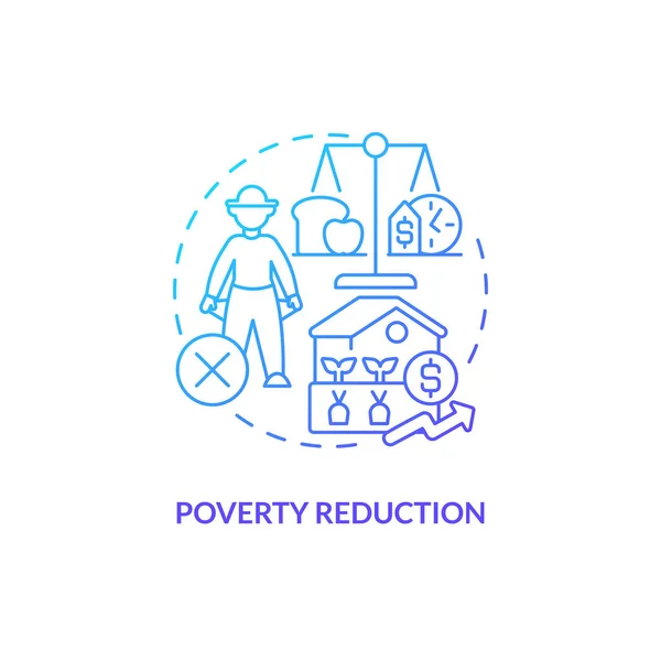 Icono Del Concepto Gradiente Azul Reducción Pobreza Crear Lugares Trabajo — Archivo Imágenes Vectoriales
