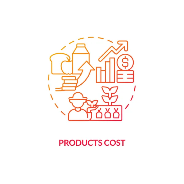 Produkte Kosten Rotes Gradienten Konzept Symbol Steigende Preise Für Lebensmittel — Stockvektor