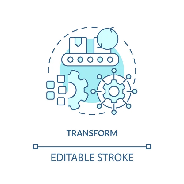 Transform Turquoise Concept Icon Converting Internal Activities External Abstract Idea — Stock Vector