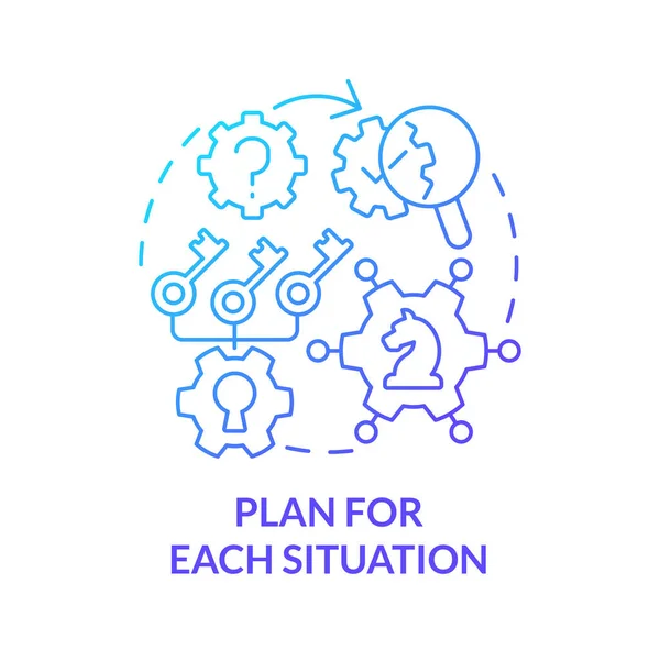 Plan Für Jede Situation Blaues Gradienten Konzept Symbol Geschäftssicherheit Von — Stockvektor