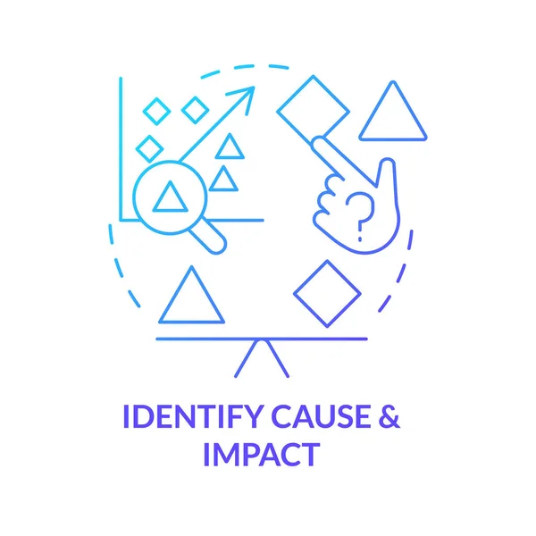 Identificar Causa Impacto Icono Concepto Gradiente Azul Una Verdadera Razón — Vector de stock