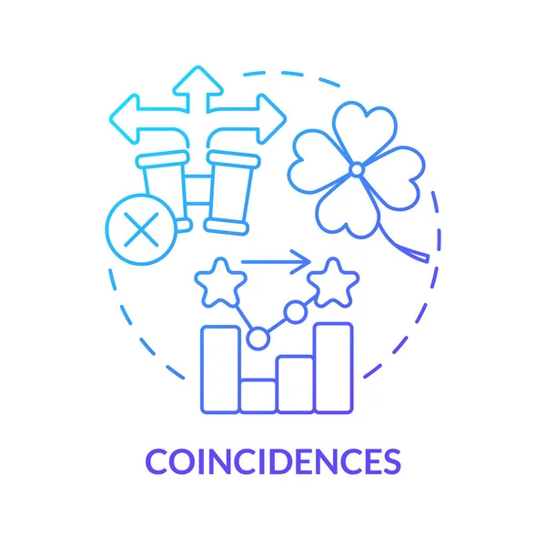 Coincidences Blue Gradient Concept Icon Accidental Results Cons Causal Research — Stock Vector