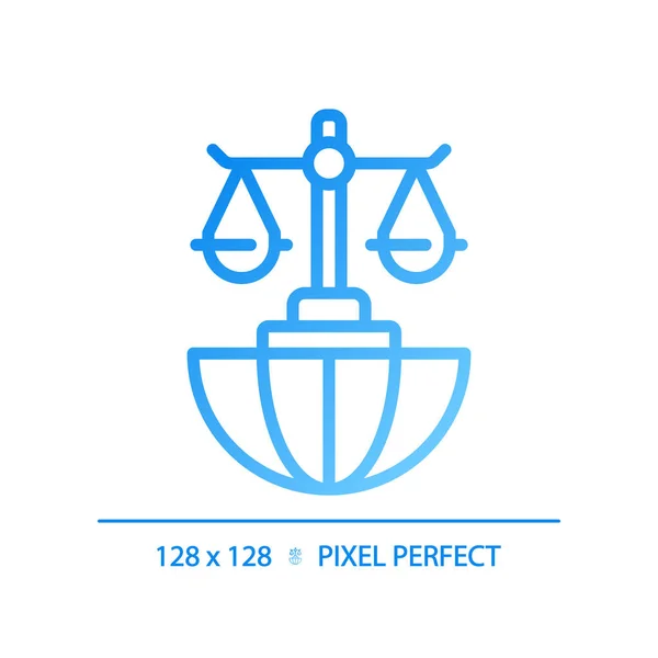 Internationaal Recht Pixel Perfecte Gradiënt Lineaire Vector Pictogram Landen Interactieregulering — Stockvector
