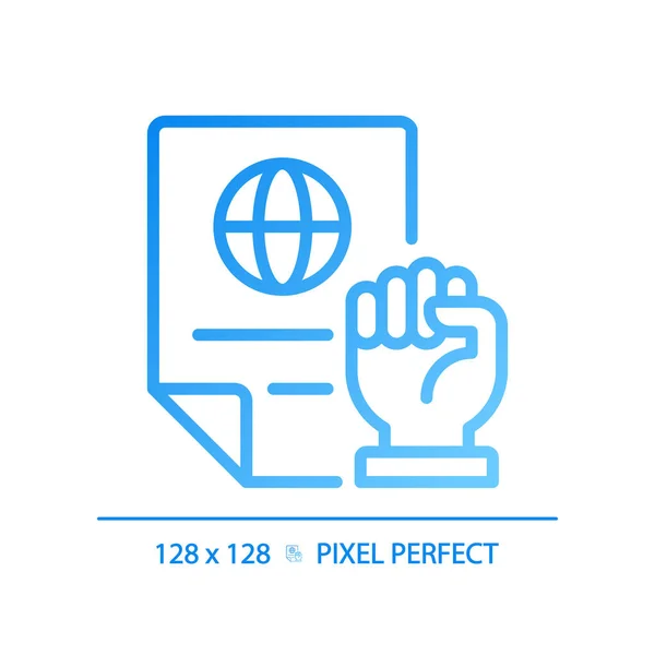 Rechten Beschermen Wet Pixel Perfecte Gradiënt Lineaire Vector Pictogram Internationale — Stockvector
