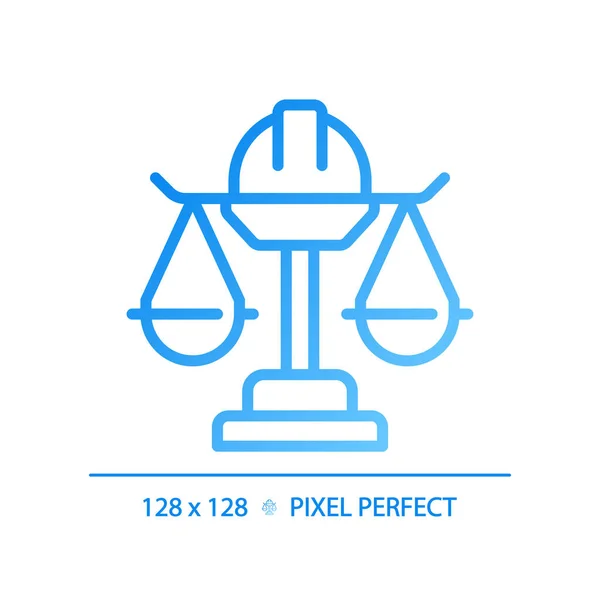 Arbeidsrecht Pixel Perfecte Gradiënt Lineaire Vector Pictogram Bescherming Van Rechten — Stockvector
