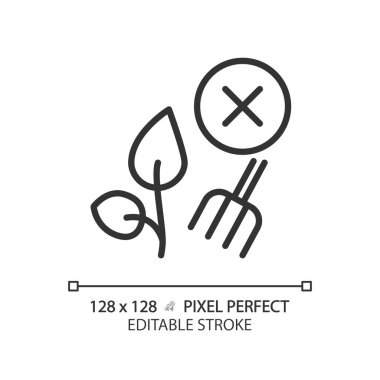 Doğrusal simge yeniden oluşturuluyor. Koruma biyolojisi. Ekolojik iyileşme. Çevre koruma. Ekosistem restorasyonu. İnce çizgili çizim. Contour sembolü. Vektör çizimi. Düzenlenebilir vuruş