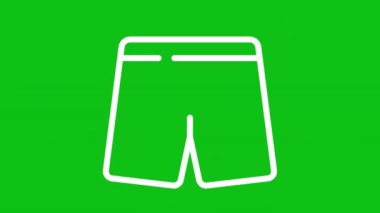 Animasyon beyaz erkek mayosu. Uçan nesne. Yüzmek için bavul. Yaz tatili. Krom anahtarlı HD video, şeffaf arkaplan üzerinde alfa kanalı, siyah katı arkaplan