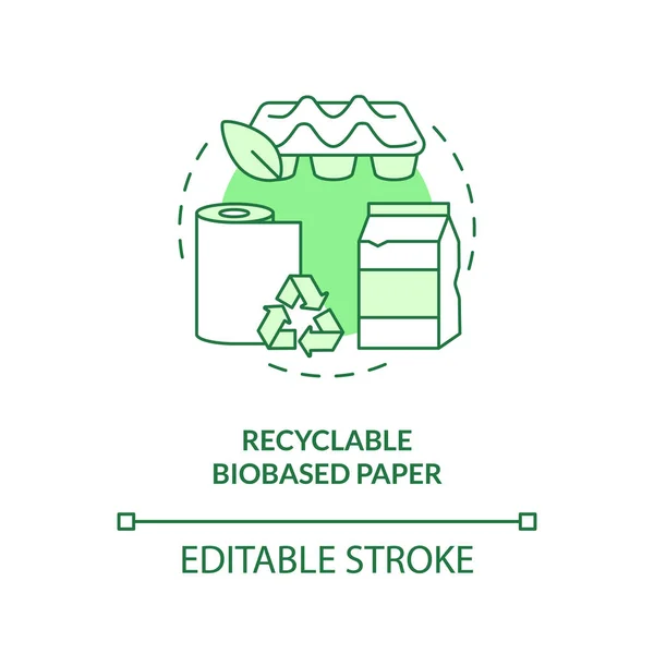 Recyclingfähiges Biobasiertes Papier Grünes Konzeptsymbol Alternative Rohstoffe Nachhaltige Verpackungsidee Dünne — Stockvektor