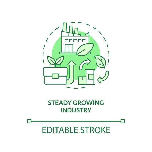 Ícone Conceito Verde Indústria Constante Crescimento Bio Futuro Materiais Baseados —  Vetores de Stock