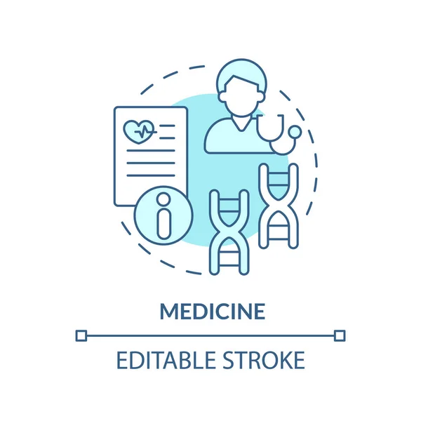 Niebieska Ikona Medycyny Określenie Zagrożeń Dla Zdrowia Diagnostyka Genogramy Używają — Wektor stockowy