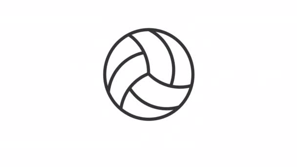 Animación Lineal Voleibol Bola Rebote Rotación Equipamiento Deportivo Juego Playa — Vídeo de stock