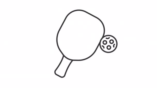 Pickleball Linear Animation Paddle Strokes Ball Mix Badminton Tennis Sport — Stock Video