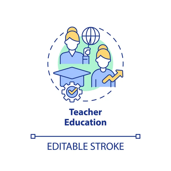 Ikona Konceptu Vzdělávání Učitelů Globální Občanská Společnost Zlepšit Studenty Učit — Stockový vektor