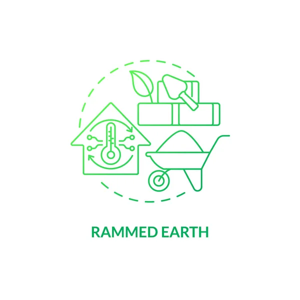 Rammed Země Zelený Gradient Koncept Ikony Udržitelný Stavební Materiál Ekologicky — Stockový vektor