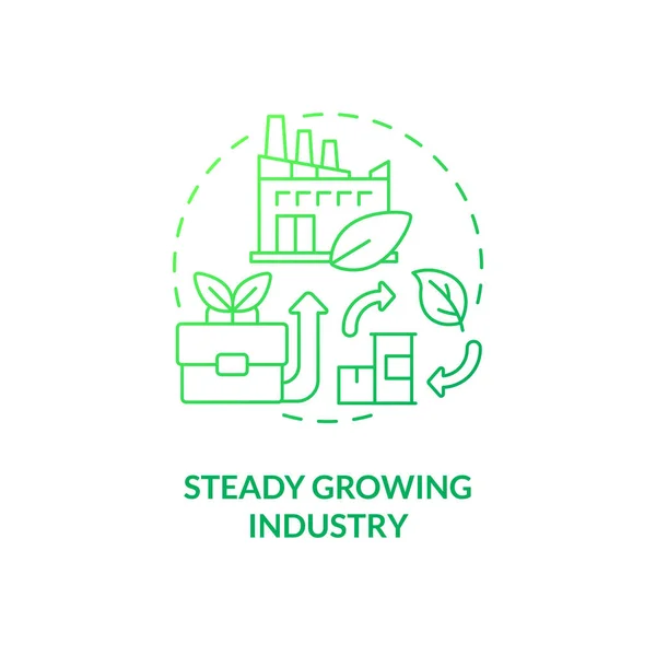 Icono Concepto Gradiente Verde Industria Constante Crecimiento Futuro Materiales Biológicos — Vector de stock