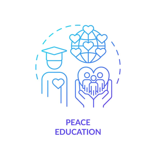 Icona Del Concetto Gradiente Blu Dell Educazione Alla Pace Comunità — Vettoriale Stock
