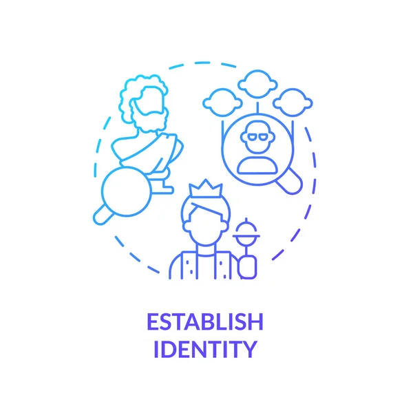 Établir Une Icône Concept Dégradé Bleu Identité Statut Social Recherche — Image vectorielle